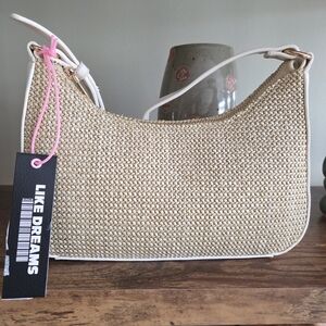 Like Dreams Beige Woven Shoulder Bag